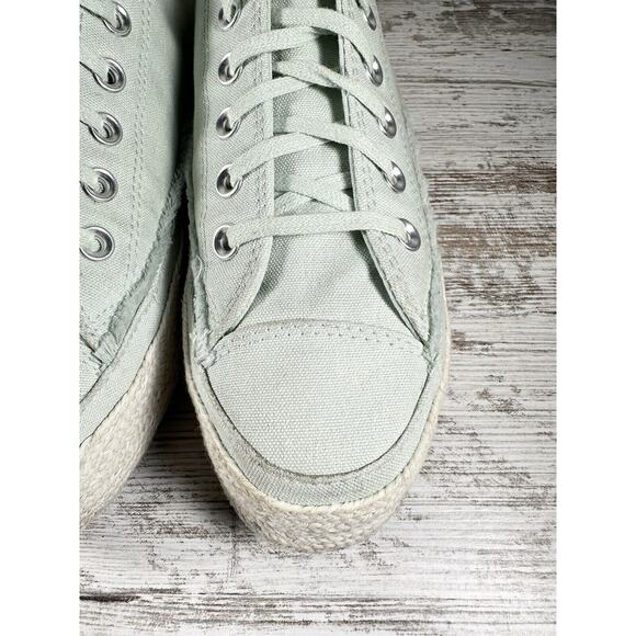 Women's Converse CTAS Espadrille Ox Green Canvas Platform Shoes Sz 9 - Picture 5 of 11